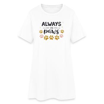 Toujours sur les pattes - Robe T-shirt Femme - blanc - Devant