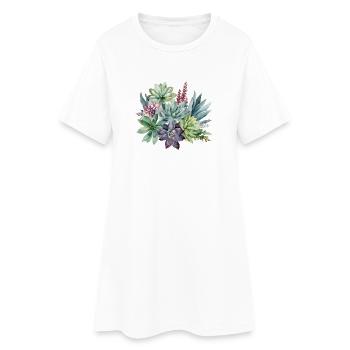 Pastel succulentes Aquarelle Design - Robe T-shirt Femme - blanc - Devant