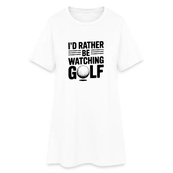 Ich schaue lieber Golf - Frauen T-Shirt-Kleid - Weiß - Vorne