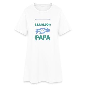 Papa chien labrador - Robe T-shirt Femme - blanc - Devant