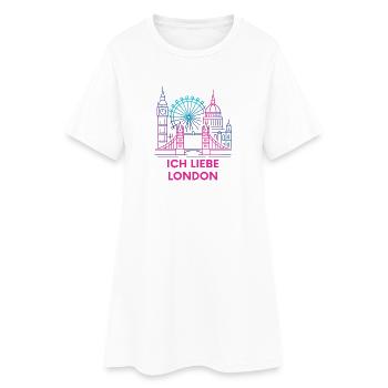 Neon-London Liebeserklärung - Frauen T-Shirt-Kleid - Weiß - Vorne