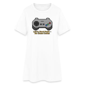 Der harte Modus des Lebens ohne Cheat-Codes - Frauen T-Shirt-Kleid - Weiß - Vorne