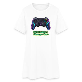 Neon Pixel Controller New Game Plus - Women’s T-Shirt Dress - white - Front