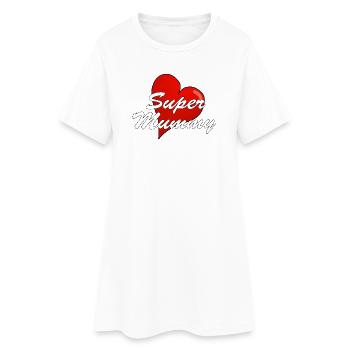 SUPER MAMAN - Robe T-shirt Femme - blanc - Devant