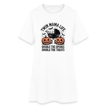 Halloween Double Haunted Baby - Women’s T-Shirt Dress - white - Front