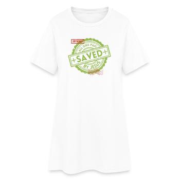 SAVED_Green_1 - Robe T-shirt Femme - blanc - Devant