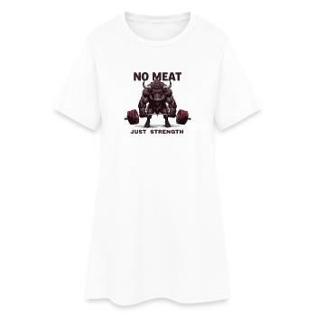 Pas de viande, juste de la force, Bull Gym, Design - Robe T-shirt Femme - blanc - Devant