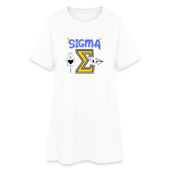 Sigma Jeunes Mots - Robe T-shirt Femme - blanc - Devant