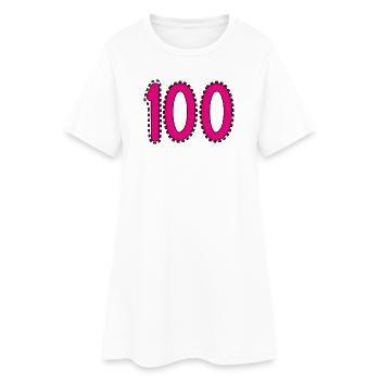 100. 100 ANS. 100e ANNIVERSAIRE. ANNIVERSAIRE 100  - Robe T-shirt Femme - blanc - Devant