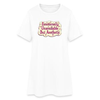 Esthétique rétro émotionnellement indisponible - Robe T-shirt Femme - blanc - Devant
