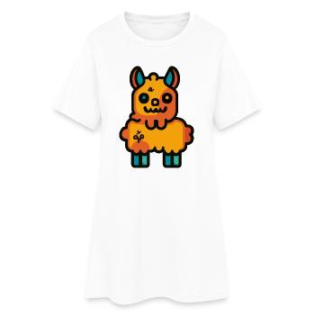 Alpaga Lama Halloween Zombie - Robe T-shirt Femme - blanc - Devant