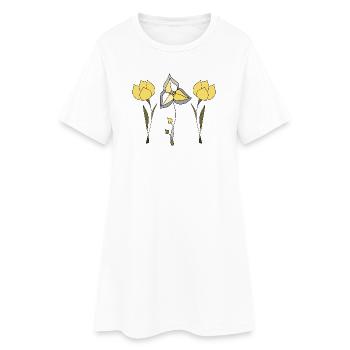 Fleur - Robe T-shirt Femme - blanc - Devant