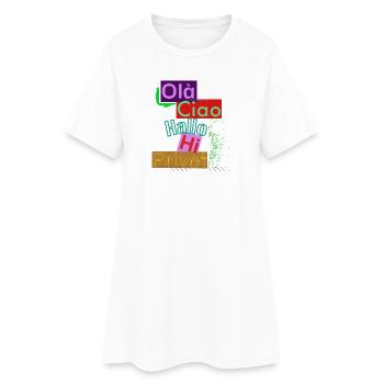 Variété de langues Conception de salutation colorée - Robe T-shirt Femme - blanc - Devant