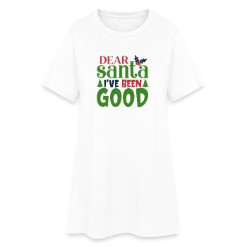 Dear Santa I've Been Good Pattern - Women’s T-Shirt Dress - white - Front