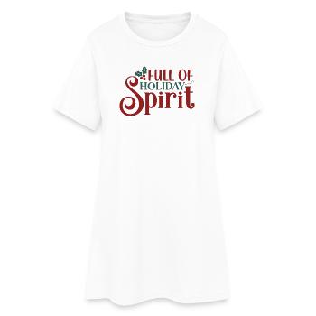 Full of Holiday Spirit Pattern - Robe T-shirt Femme - blanc - Devant