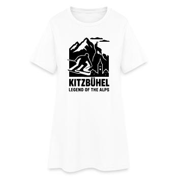 Silhouette de vacances de ski et de sports d'hiver à Kitzbühel - Robe T-shirt Femme - blanc - Devant