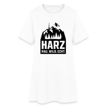 harz wild rau echt - Frauen T-Shirt-Kleid - Weiß - Vorne