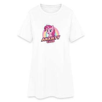 Unicorn Anxiety Club Cute Cartoon Design - Women’s T-Shirt Dress - white - Front