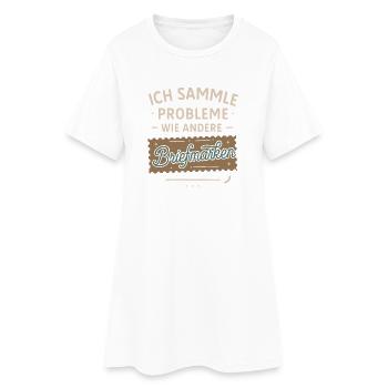 Je collectionne les problèmes comme les autres timbres - Robe T-shirt Femme - blanc - Devant