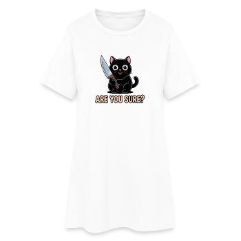 Êtes-vous sûr ? - T-shirt drôle de chat - Robe T-shirt Femme - blanc - Devant