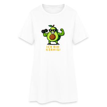 Hearty Avocado Muscle Hero Fitness Illustration - Women’s T-Shirt Dress - white - Front