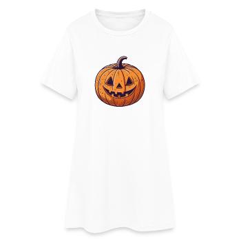 Citrouille Jack-o-Lantern Cartoon - Robe T-shirt Femme - blanc - Devant