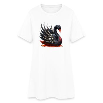 Cygne noir avec des crânes - Robe T-shirt Femme - blanc - Devant