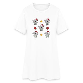 Koala Noël Hiver Animaux Koalas - Robe T-shirt Femme - blanc - Devant