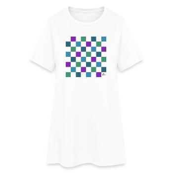 Échiquier - Design réalisé par Belly Buitton - Robe T-shirt Femme - blanc - Devant