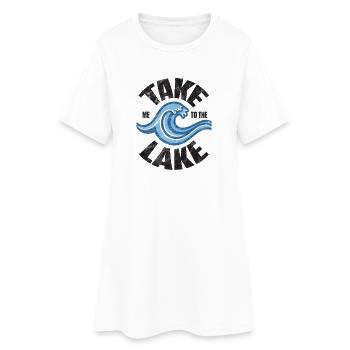 Emmenez-moi au lac - Retro Welle - Robe T-shirt Femme - blanc - Devant