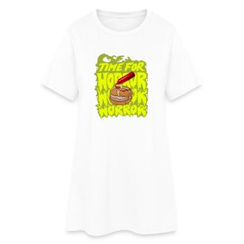 Bavarian Streetwear Halloween Leberkas Ketchup - Robe T-shirt Femme - blanc - Devant