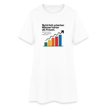 Bien sûr, les hommes travaillent plus dur que les femmes. - Robe T-shirt Femme - blanc - Devant