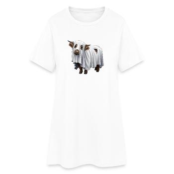 Vache fantôme de dessin animé - Robe T-shirt Femme - blanc - Devant