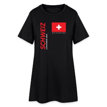 Lac de Lugano - Robe T-shirt Femme - noir - Devant