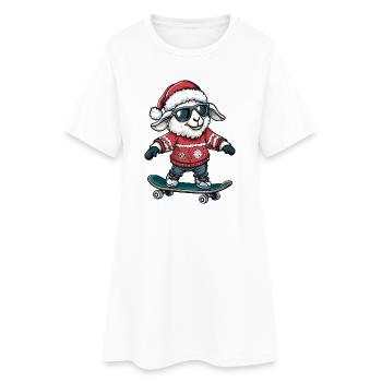 Mouton Noël Drôle - Robe T-shirt Femme - blanc - Devant