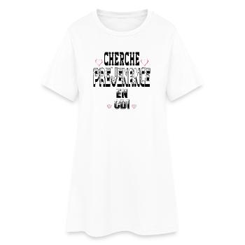 Cherche Prévenance en CDI - Robe T-shirt Femme - blanc - Devant