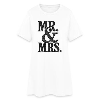 MR. & MRS - mariage romantique - jeunes mariés - Robe T-shirt Femme - blanc - Devant