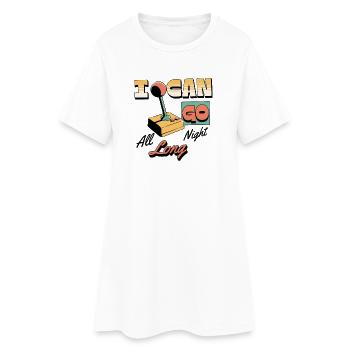 Retro Arcade Joystick I Can Go All Night Long - Frauen T-Shirt-Kleid - Weiß - Vorne