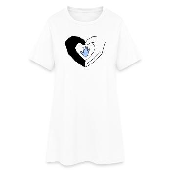 Famille Mains Coeur Amour Protection Vecteur - Robe T-shirt Femme - blanc - Devant