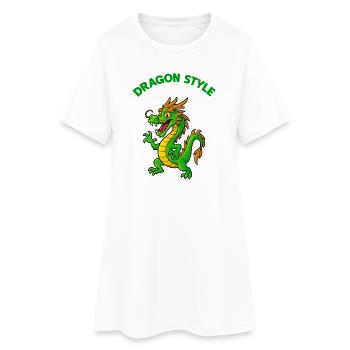 Dessin animé de style dragon - Robe T-shirt Femme - blanc - Devant