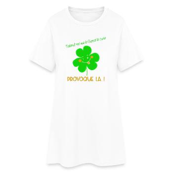 Trèfle Provoque la Chance Joyeuse - Robe T-shirt Femme - blanc - Devant