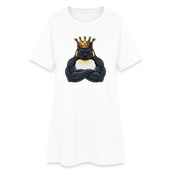 fort pingouin roi dessin animé fitness portrait - Robe T-shirt Femme - blanc - Devant