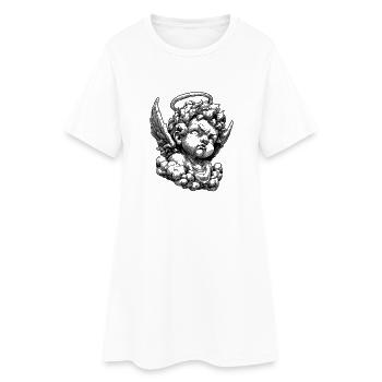 Vintage-Amor-Design - Frauen T-Shirt-Kleid - Weiß - Vorne