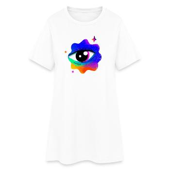 Nébuleuse de l’œil arc-en-ciel vif - Robe T-shirt Femme - blanc - Devant
