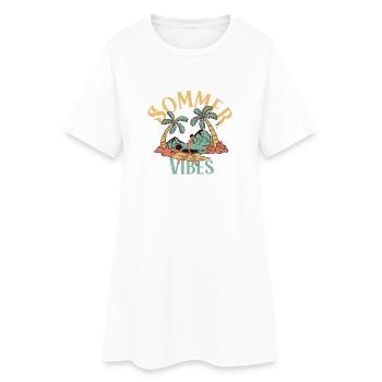 Ambiance estivale - Robe T-shirt Femme - blanc - Devant