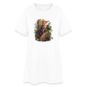Spechte Specht - Frauen T-Shirt-Kleid - Weiß - Vorne