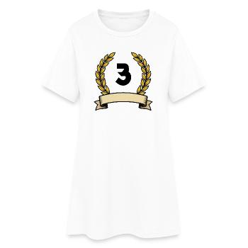 Couronne de laurier dorée numéro 3 - Robe T-shirt Femme - blanc - Devant