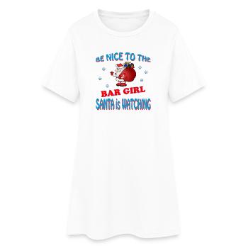 FILLE DU BAR DU PÈRE NOËL - Robe T-shirt Femme - blanc - Devant
