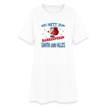 BARMAN DU PÈRE NOËL - Robe T-shirt Femme - blanc - Devant