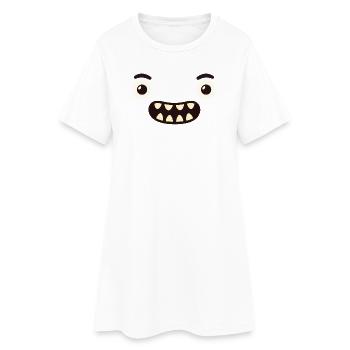 Visage de monstre - Robe T-shirt Femme - blanc - Devant